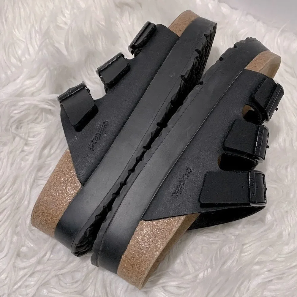 PAPILLIO Florida Vegan Flex Platform Black Sandals Men’s 9 Women’s 11